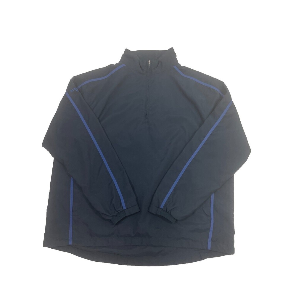Glenmuir Golf Windshirt Men's XL Navy‎ Quarter Zip Mock Pullover Black